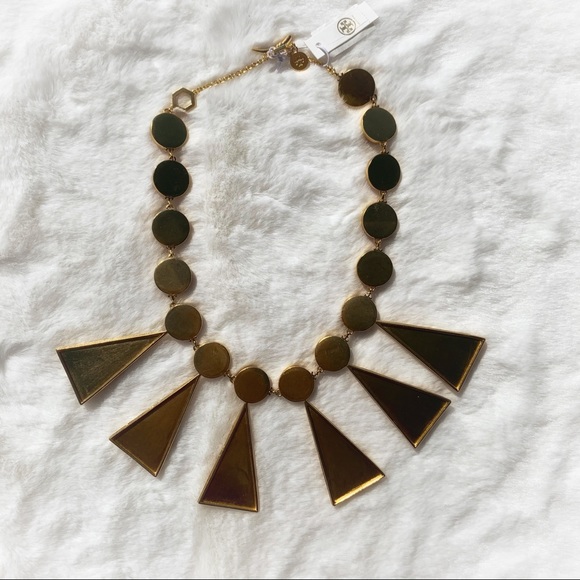 NWT Tory Burch Rose Quartz Bib Statement Necklace - Picture 7 of 10